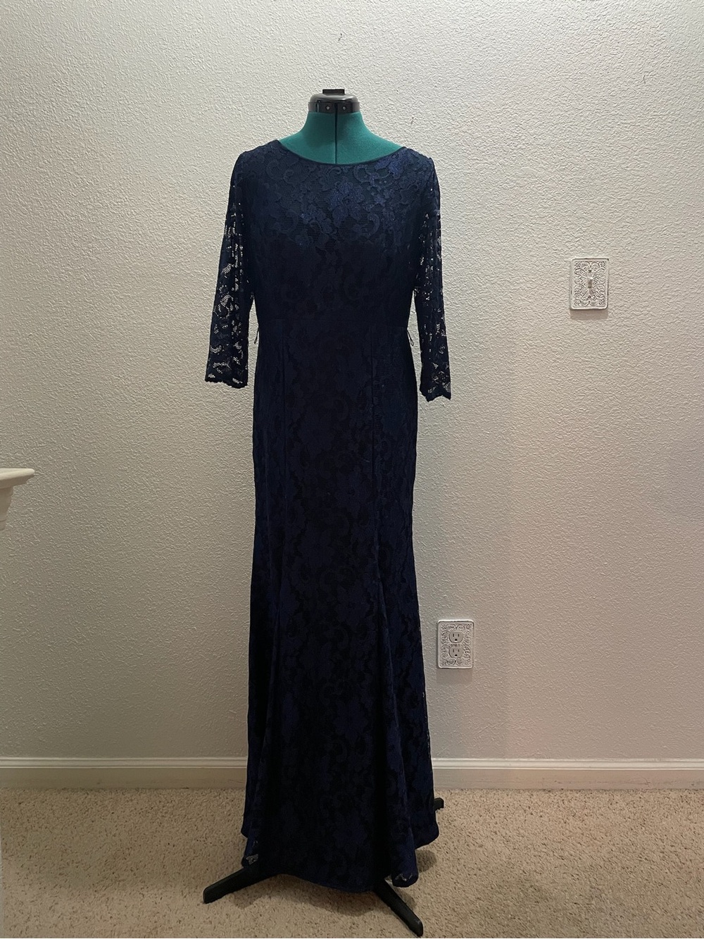 Navy Lace Formal Gown
